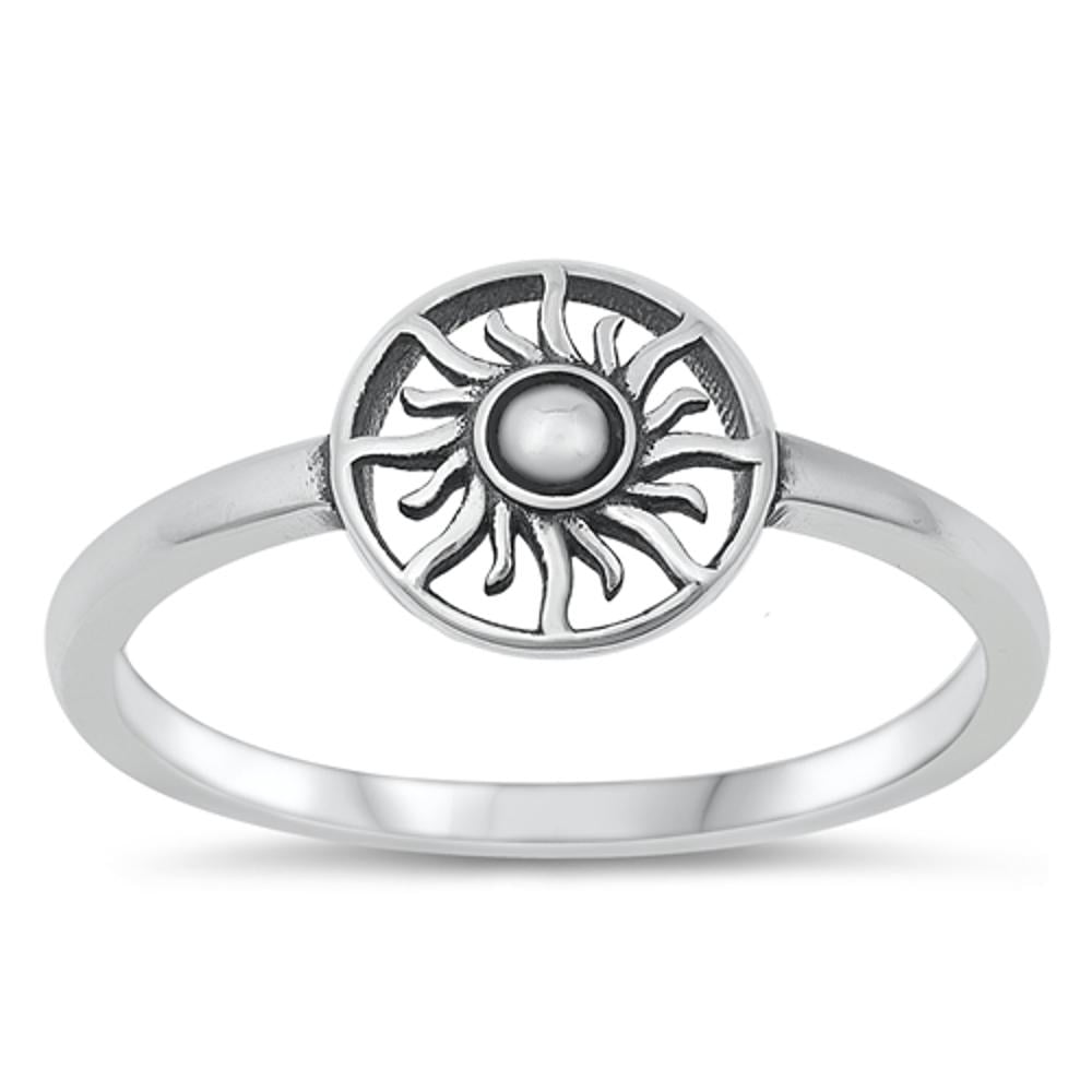 Sun Symbol Iconic Star Ring .925 Sterling Silver Band Jewelry Female ...
