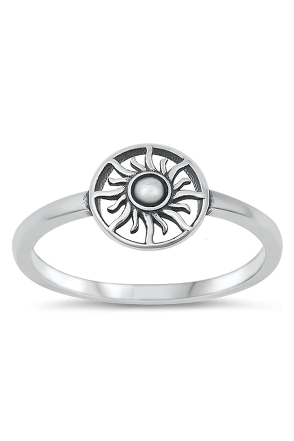 Sun Symbol Iconic Star Ring .925 Sterling Silver Band Jewelry Female Male Unisex Size 4