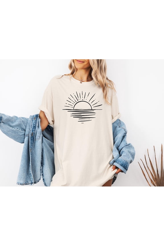 Sun T-Shirt For Women With Sunshine Graphic, Summer Positive Vibes Tee, Beach Shirt Gift Idea For Her, Cute Trendy Shirts For Women, Full Size S-5XL