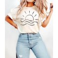 thumbnail image 1 of Sun T-Shirt, Summer Shirt, Beach Shirts, Sunshine T-Shirt For Woman, Boho Sun Shirt, Sun Shirt, Sunshine And Waves Shirt, Summer Waves, 1 of 2