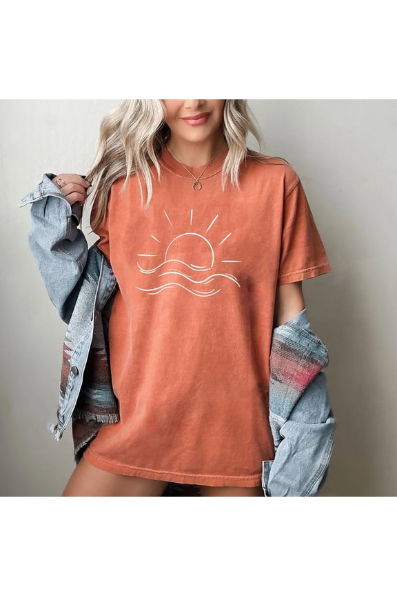 Sun T-shirt, Sunshine Tee Shirt, Summer Shirt, Beach Shirts, Summer Positive Vibes Shirt, Gift For Her, Shirts For Women