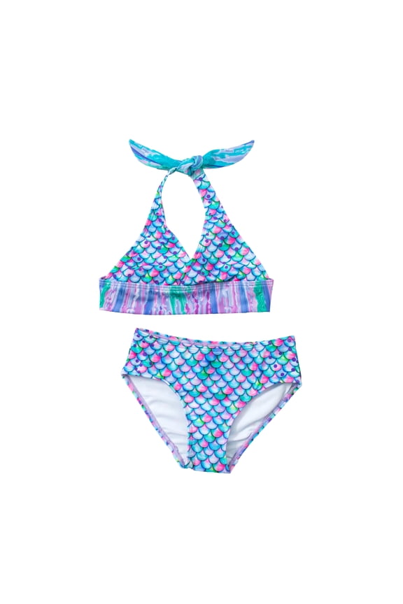 Sun Tail Mermaid Aurora Borealis Bikini, Size Child L (8/10)