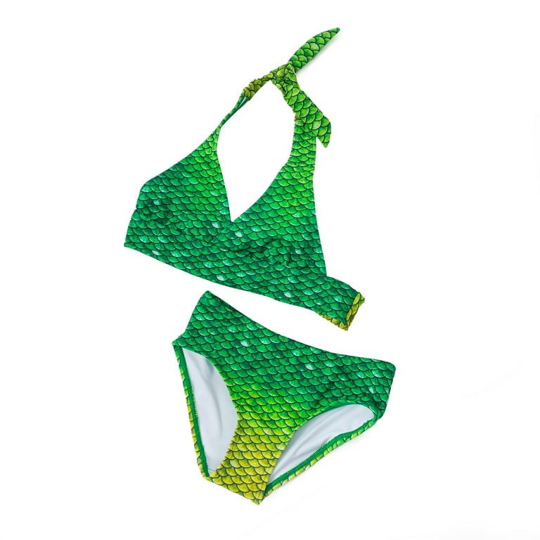 EGDE REBOOT SWIM BIKINI※XL Biohazard Recycled String Bikini Set – Lime & Black Y2K