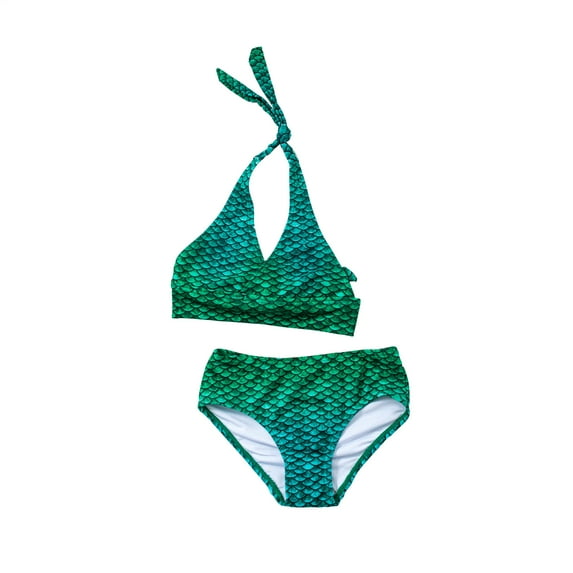 Sun Tail Mermaid Siren Green Bikini, Size Child XL (10-12)