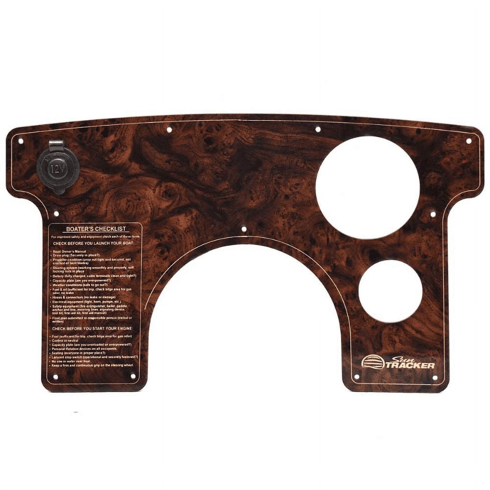 Sun Tracker Boat Blank Dash Panel 15 7/8 x 9 1/2 Inch Woodgrain