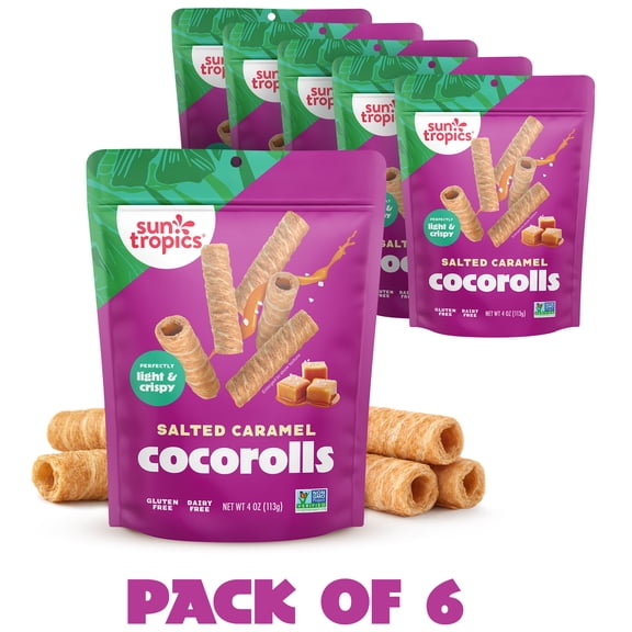 Sun Tropics CocoRolls, Salted Caramel (4oz) 6-pack