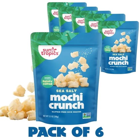 Sun Tropics MOCHI Snack Bites, Sea Salt (3.5oz) 6-pack
