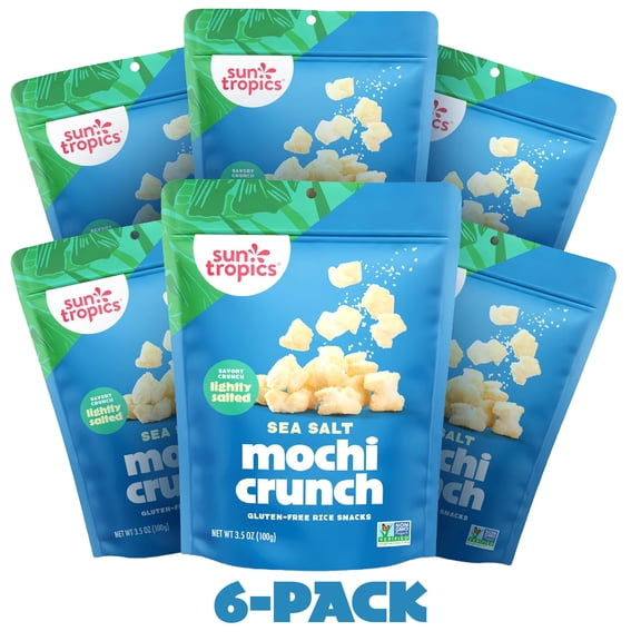 Sun Tropics MOCHI Snack Bites, Sea Salt (3.5oz) 6-pack