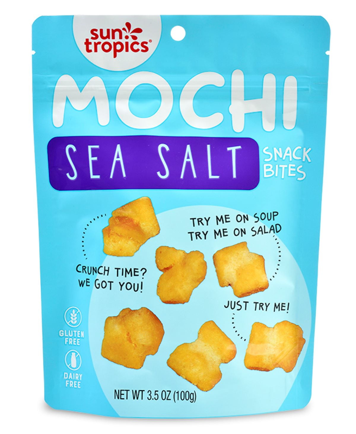 Sun Tropics Gluten-Free MOCHI Snack Bites, Sea Salt, 6-Pack (3.5oz