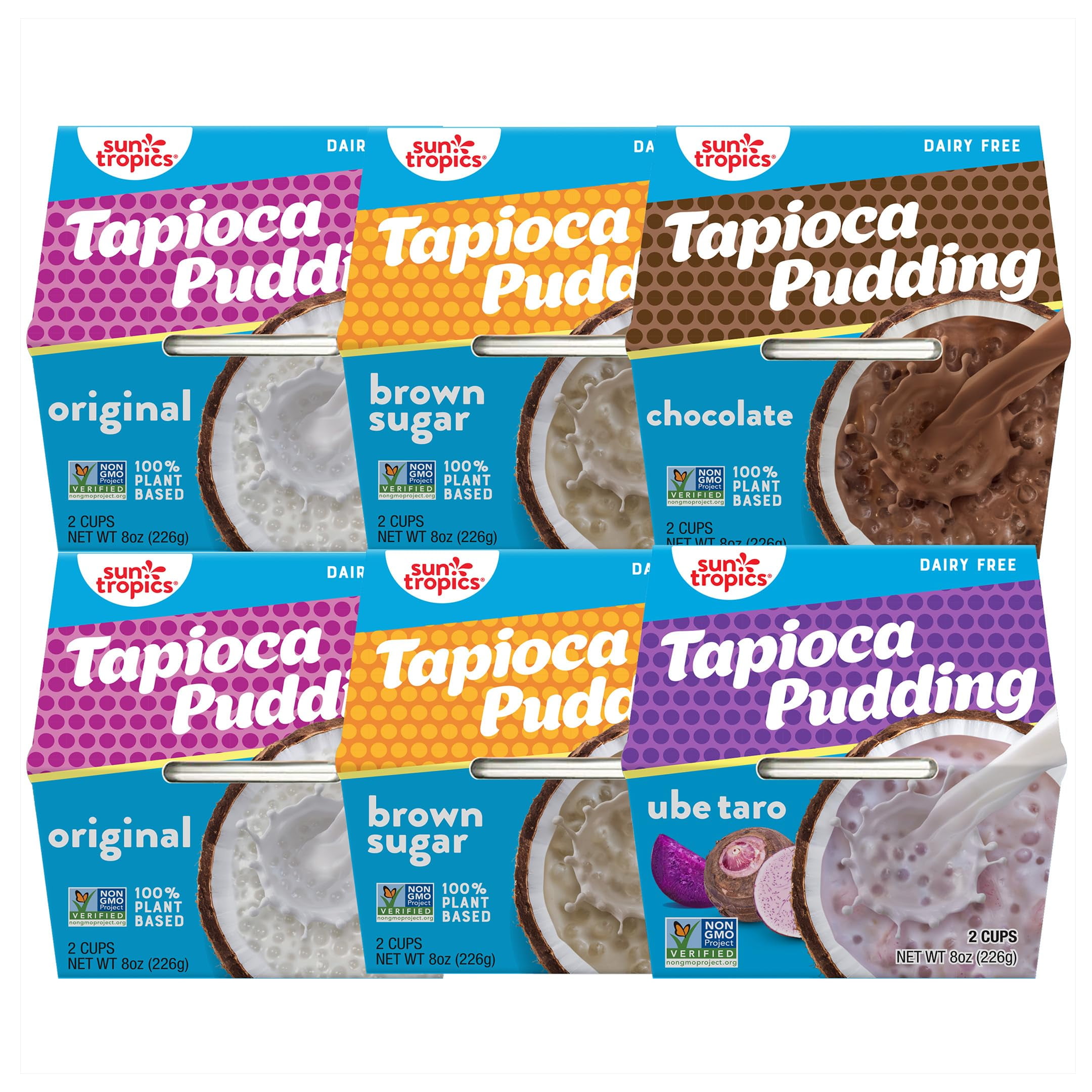 Sun Tropics Tapioca Pudding, AKF18 Variety Pack | Vegan Dairy Free