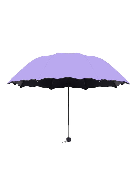 Sun Umbrella, Czzoypi Windproof UPF 50+ Sun Protection Umbrella, Aluminum Fiberglass Folding Sunshade for Men Women Kids Rain or Shine, Purple