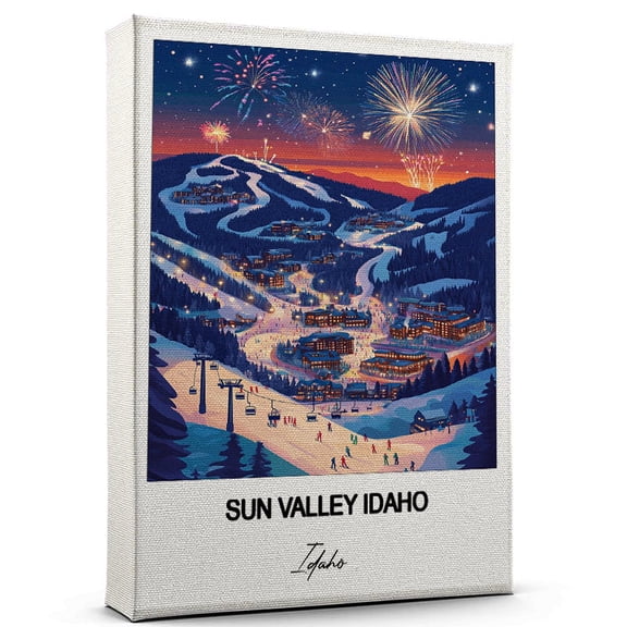 Sun Valley Idaho Travel Decorative Art Canvas Idaho Canvas Colorful Travel Wall Decor for Any Room Makes a Thoughtful Gift