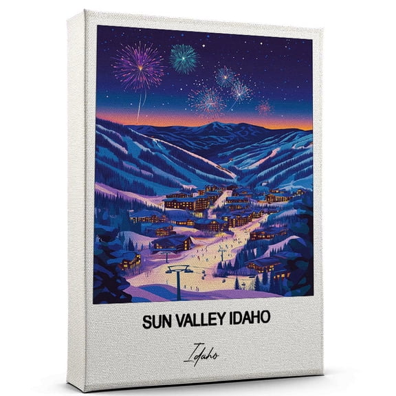 Sun Valley Idaho Travel Print on Canvas Idaho Canvas Great for Travel Enthusiasts, Perfect for Home & Office Decor