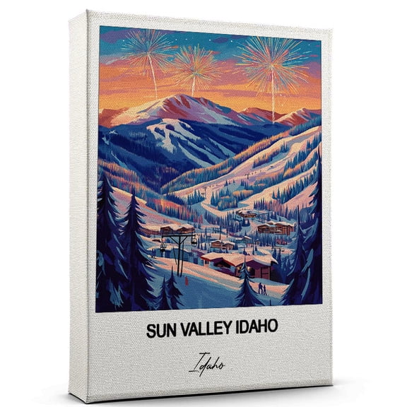 Sun Valley Idaho Travel Wall Decor Scenic Travel Canvas Print of Idaho Canvas Beautiful Gift for Home, Office, or Living Space
