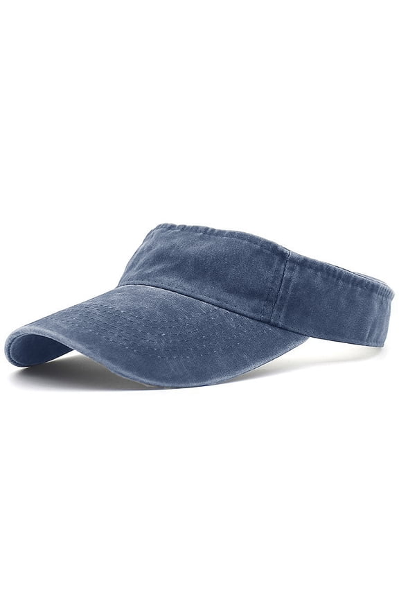 Sun Visor Cap Unisex Adjustable Sport for Running Gym & Beach Activities Navy One Size
