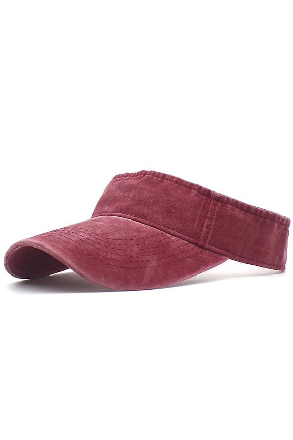 Sun Visor Cap Unisex Adjustable Sport for Running Gym & Beach Activities Wine One Size