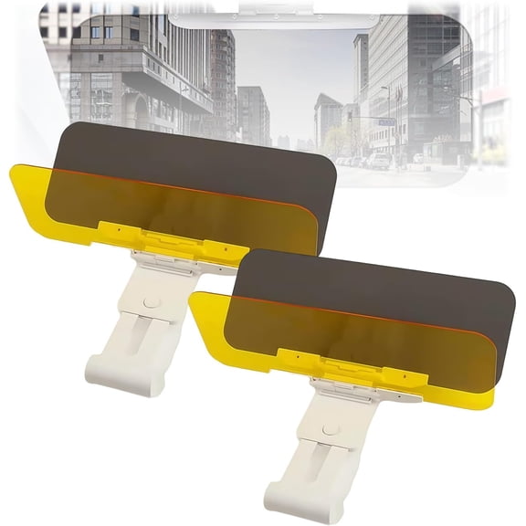 Sun Visor for Car Universal Anti-Glare Polarized Visor Extender, Anti-Glare UV Protection Clip-On Shield, Universal Adhesive-Free Sun Visor for Car Windshield (2Pcs)Q