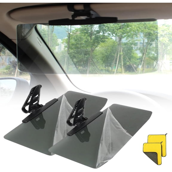 Sun Visor for Car Universal Anti-Glare Polarized Visor Extender, Day and Night Anti-Glare Car Visors Sun Shade Extender, Enhanced Uv400 Anti-Glares, Suns Glare & Snow Blindness (2)