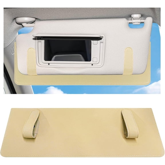 Sun Visor Extender for Car, Anti-Glare Sun Blocker Sunshade Extender for Safe Driving, Clip-On Sunvisor Extension Shade Attachment Protect from UV Rays, Car Accessories (Beige)