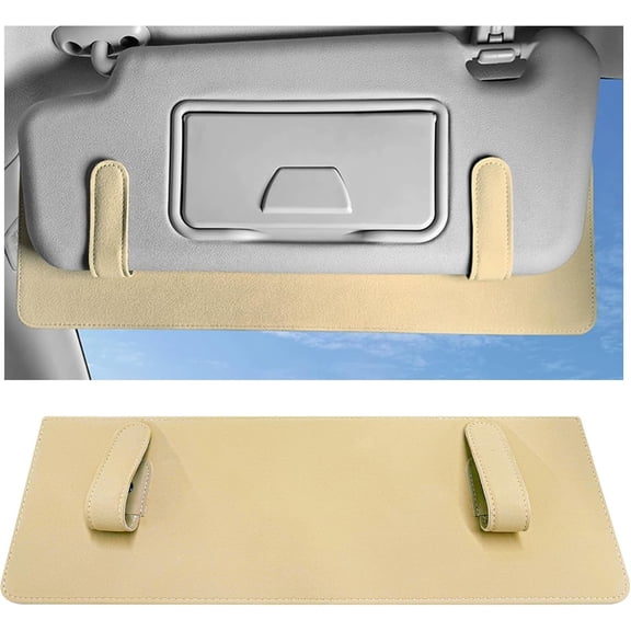 Sun Visor Extender for Car, Anti-Glare Sunvisor Extension Shade Attachment Safe Driving, Clip-On Blocker Sunshade Protect Driver Passenger from UV Rays (Beige)