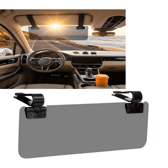Sun Visor Extender for Cars, Polarized Visor Extension with UV400 Protection, Adjustable Sun Blocker for Car Visor, Double-Clip Anti Glare Stray Light Reduction, Universal Fit