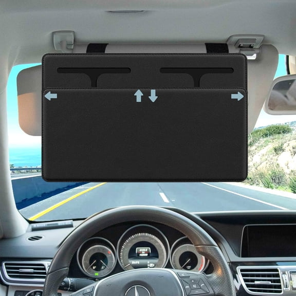 Sun Visor Extender for Car, Sunshade Blocker Driver or Front Seat Passenger, Removable Extender, Safe Driving, Universal SUV, Black