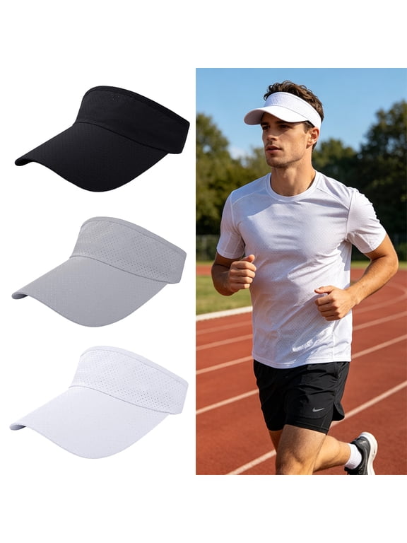Sun Visor Hat, Adjustable Adult Sports Cap for Men Women Running Fishing, Cotton Twill