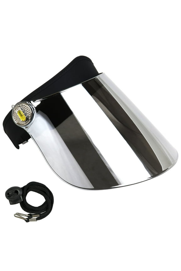 Sun Visor Hat Cap UV Protection - Premium Adjustable Solar Headband Face Shield Black Mirrored