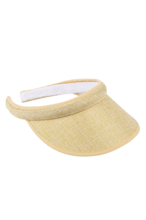 Sun Visor Hat Solid Color Wide Brim Polyester Adjustable Unisex Lightweight Sun Shade Cap For Summer Outdoor Sports Daily Wear