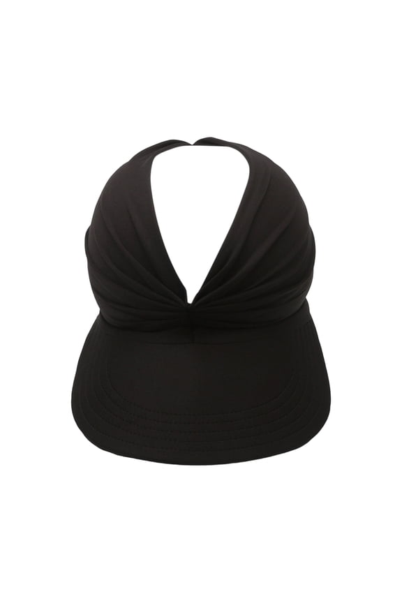 Sun Visor Hat – Wide Brim Soft Brim for Solar Protection – Lightweight Packable Ponytail Hat for Women Casual Outdoor Activities (Black)