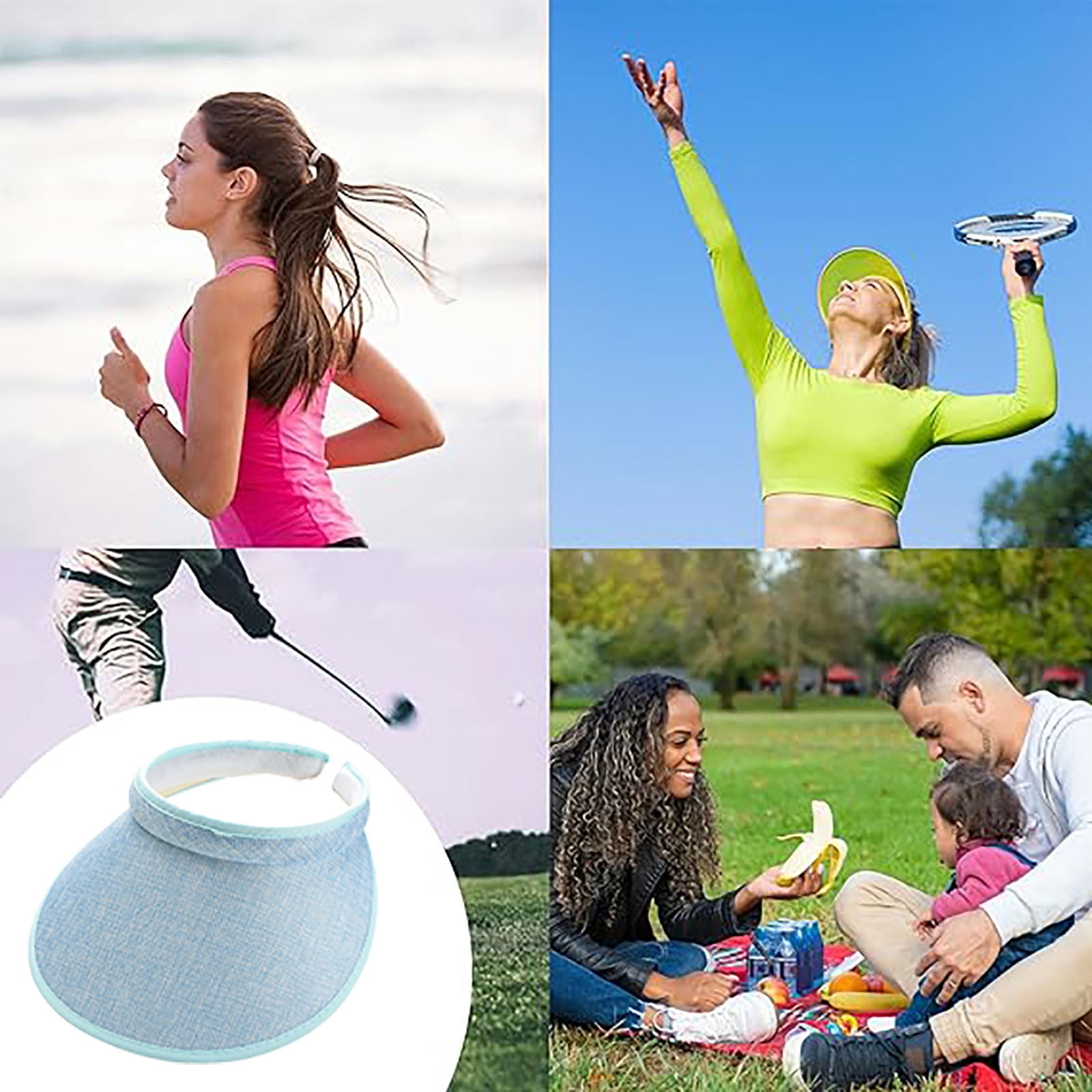 Sun Visor Hat for Women & Men - Wide Brim Clip On Beach Hat  display picture 1