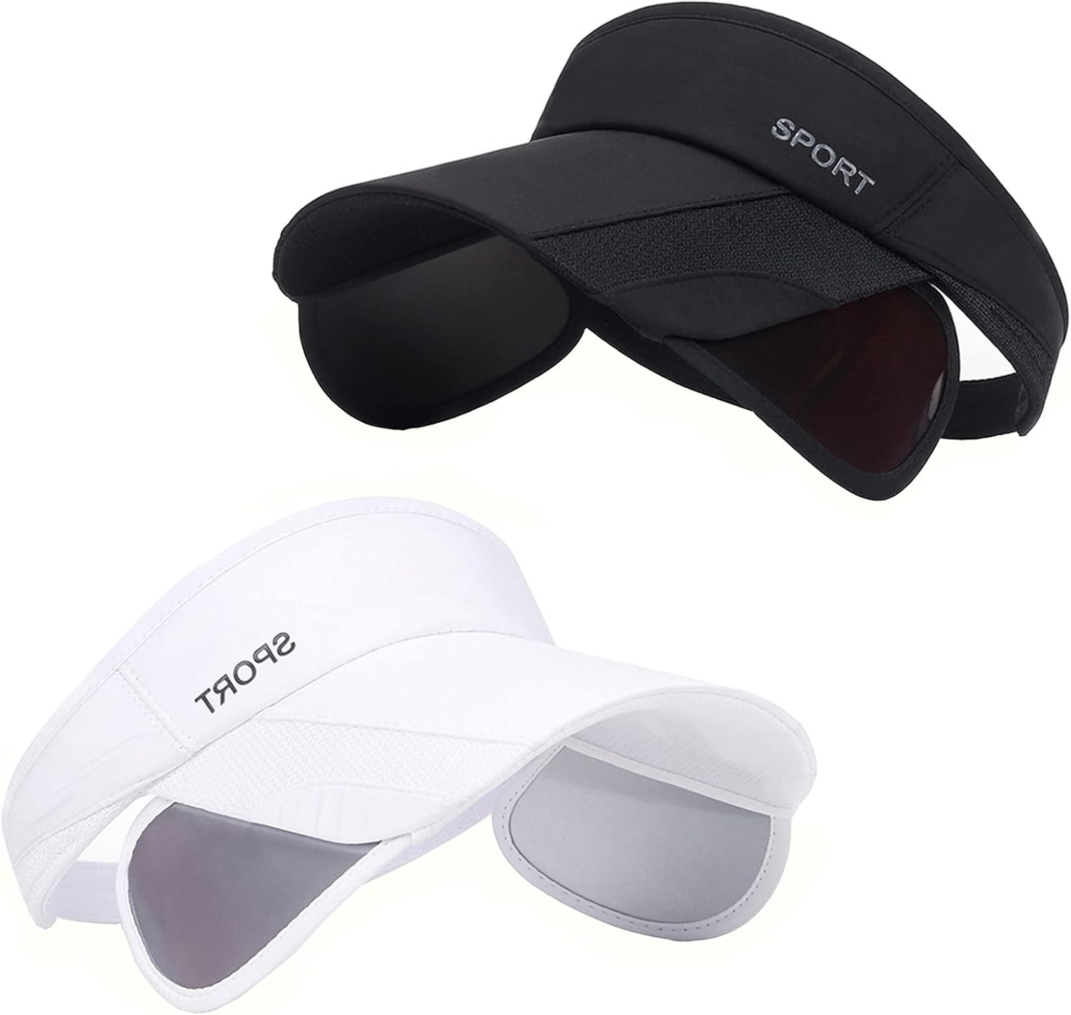 Retractable Brim Sport Visor Hat with Ponytail Hole UPF 50+ Ponytail Visor Hat, UV Protection Beach Sun Hat, Made in  main image 4