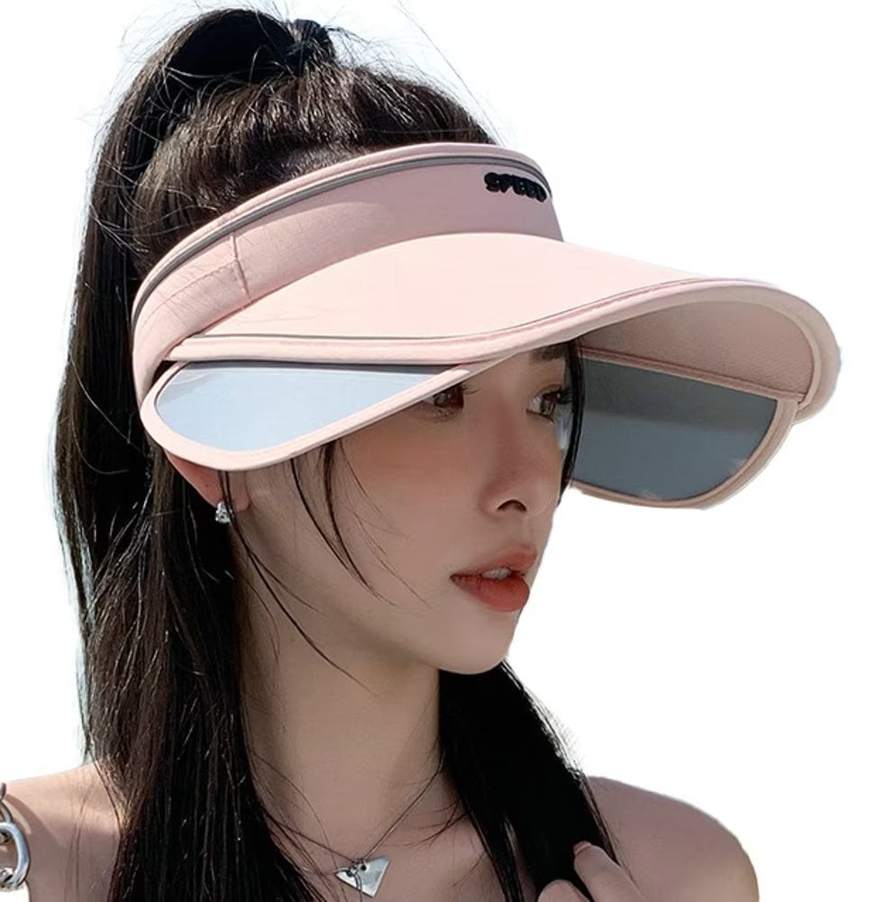 Sun Visor Hat for Women with Retractable Brim UV Protection Wide Brim