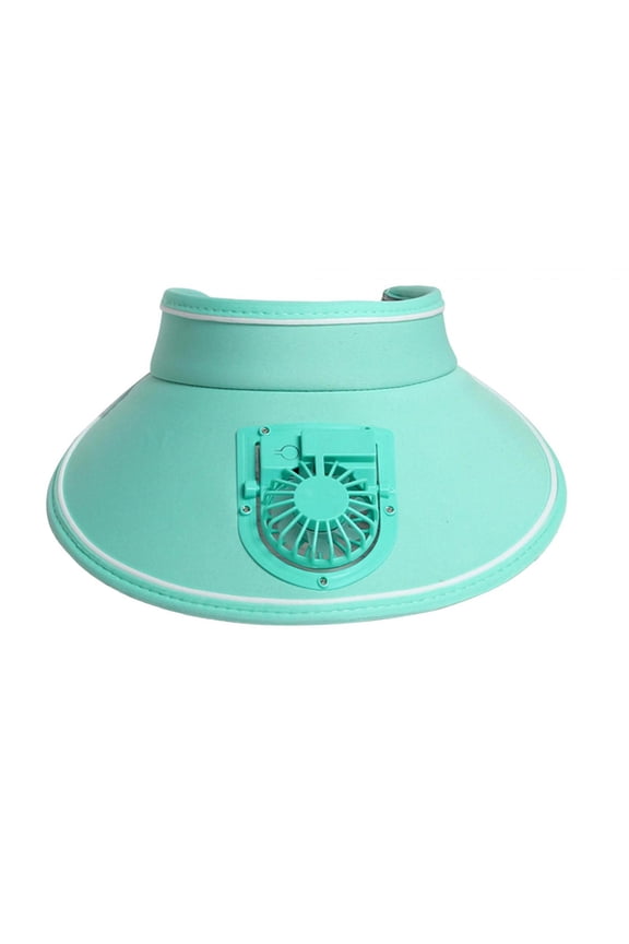 Sun Visor Hat with Fan Casual Mini Fan Hat for Kids Adults Girls Boys