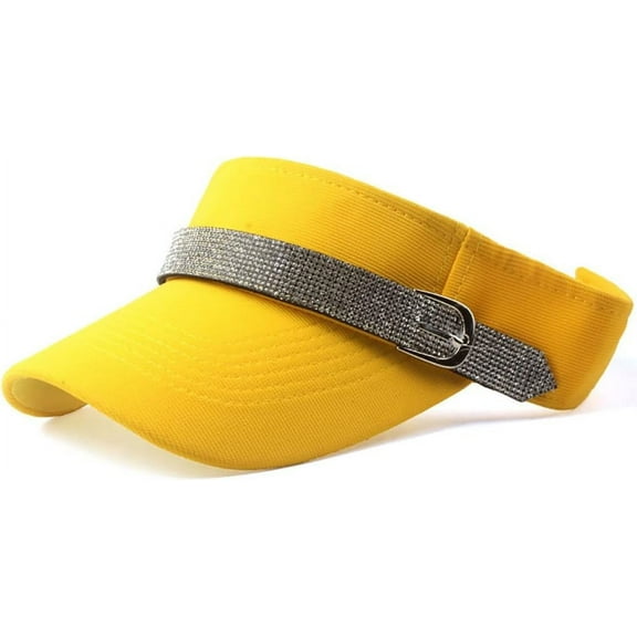 Sun Visor Hat with Rhinestones Chain Women Men Bling Visors for Ladies Golf Tennis Summer Beach Cap Adjustable