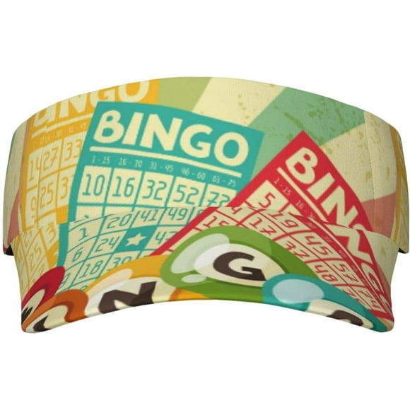 Sun Visor Hats Bingo Game with Ball and Cards Sports Hat Fishing Adjustable Sun Protection Visors for Women Men