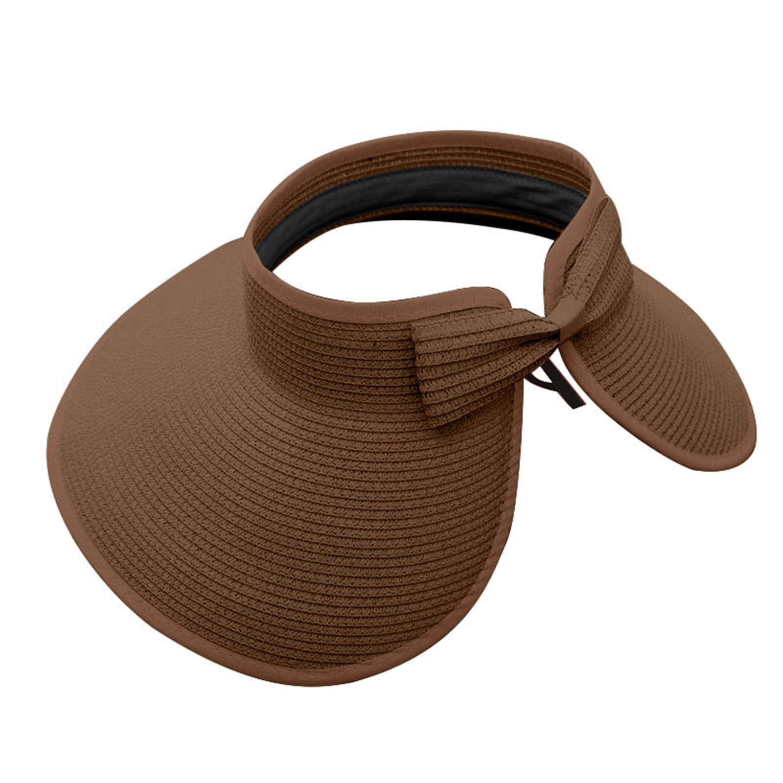 Sun Visor Hats For Women Wide Brim Straw Visors Womens Foldable Beach