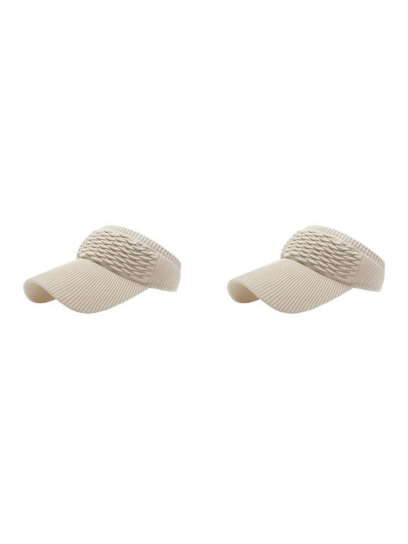 Sun Visor Hats, Wide Brim Sun Hats with UV Protection for Women, Knitted Running Visors with Ponytail Opening, Quick Drying for Golf, Tennis, and Outdoor Sports