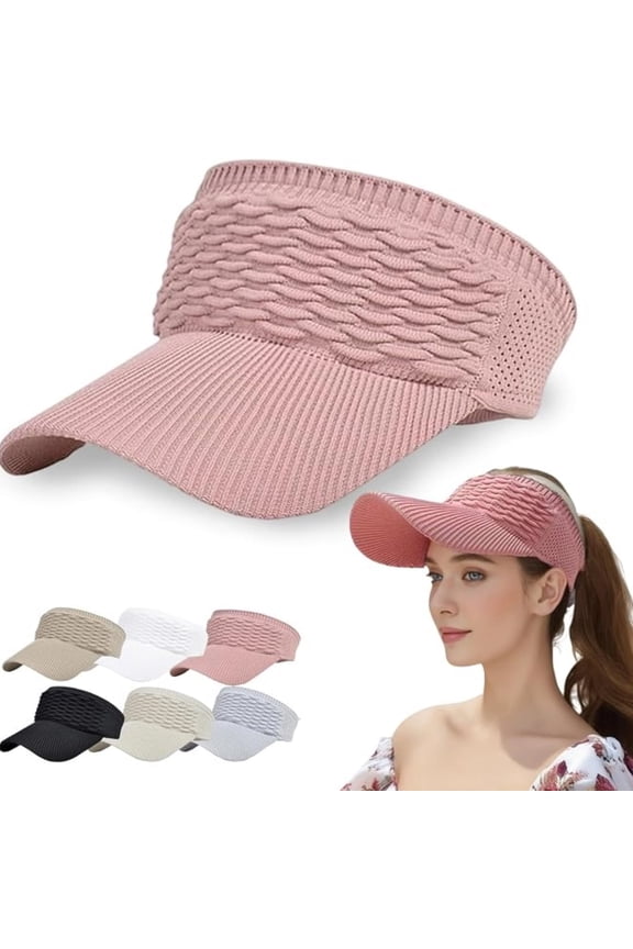 Sun Visor Hats, Wide Brim Sun Hats with UV Protection, Knitted Running Visors for Women - Ponytail Friendly, Quick Drying(xxw)