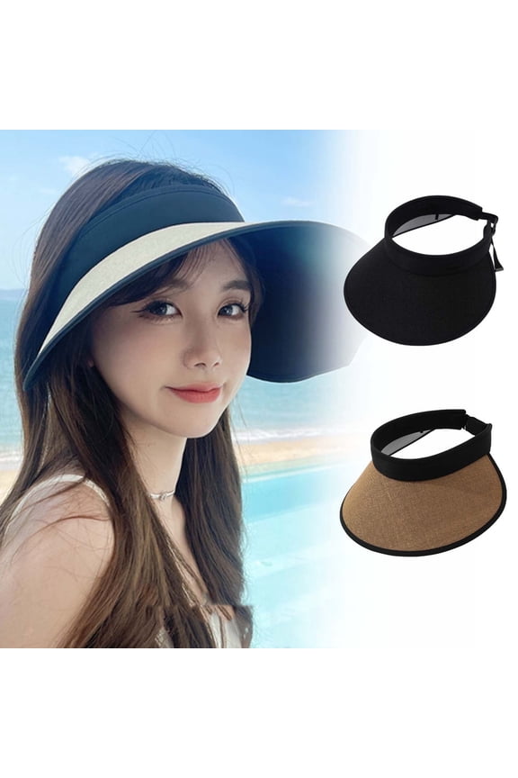Sun Visor Hats Women Large Brim Summer UV Protection Beach Cap