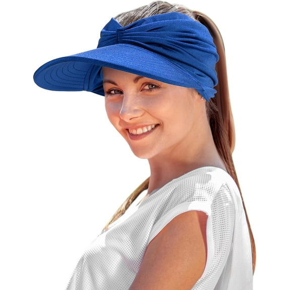 Sun Visor Hats for Women, Summer Visor Cap Adjustable Beach with Wide Brim for Sports Travel Hiking