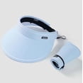 thumbnail image 1 of Sun Visor Hats for Women Wide Brim UV Protection Adjustable Large Golf Beach Cap Packable Travel Sport Visor/Blue, 1 of 8