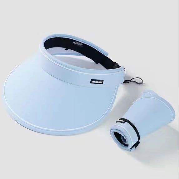 Sun Visor Hats for Women Wide Brim UV Protection Adjustable Large Golf Beach Cap Packable Travel Sport Visor/Blue
