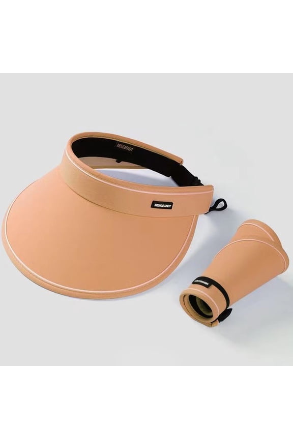 Sun Visor Hats for Women Wide Brim UV Protection Adjustable Large Golf Beach Cap Packable Travel Sport Visor/Orange