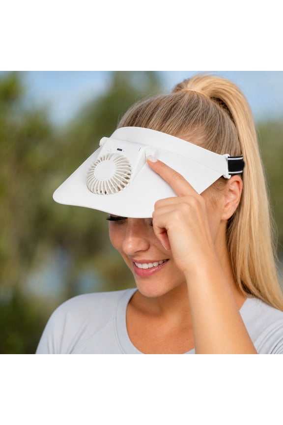 Sun Visor Hats with Fan, USB Rechargeable Built-in Fan Extended Rim Sun Protection Hat, Adjustable Elastic Buckle,for Summer Outdoor Daily Use
