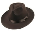 thumbnail image 1 of Sun Visor Men Women Hard Felt Wide Brim Fedora Panama Hat Autumn Vintage Cap, 1 of 8
