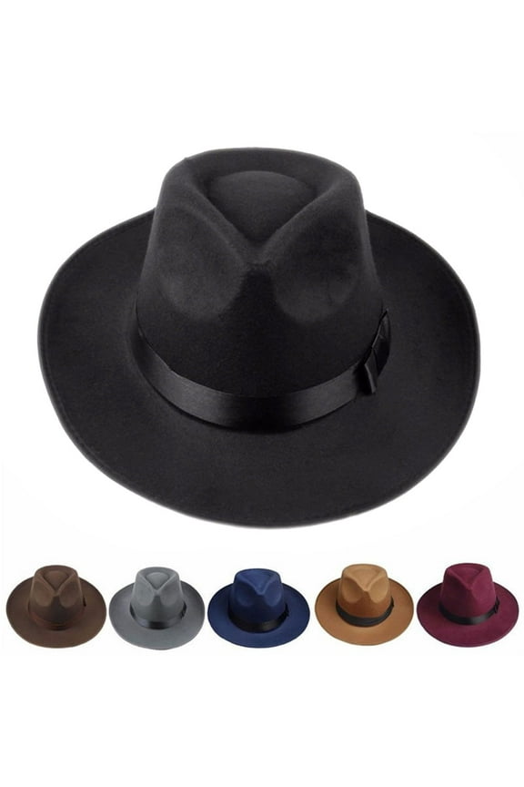Sun Visor Men Women Hard Felt Wide Brim Fedora Panama Hat Autumn Vintage Cap