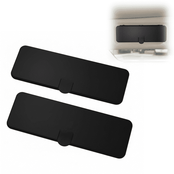 Sun Visor Mirror Cover Replacement for Tesla Model S 2016-2020, Interior Vanity Mirror Lid Trim Durable Snap-On Fit for Car Interior Repair, 2PCS, Black