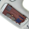 thumbnail image 1 of Sun Visor Organizer | Car Storage Pouch with Sunglasses Clip & Card Slots | 9-Pocket Leather Organizer for Documents, Keys, Phone & More | Easy Install with Rubber Bands, 1 of 2