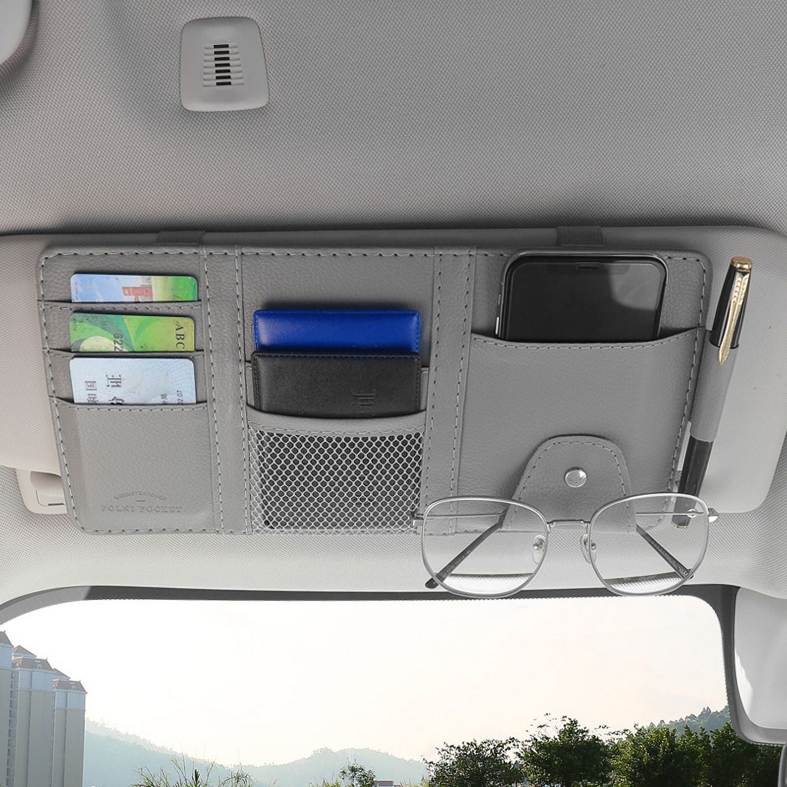 Sun Visor Organizer MultiFunction incar Glasses Clip Registration
